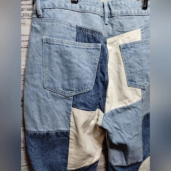 PacSun Patchwork‎ Mom Jeans size 28 Patches Maximalist Boho Festival Unique - Picture 8 of 9